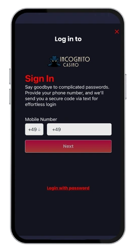 Incognito Casino inscription